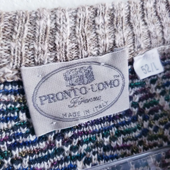 Vintage Pronto Uomo Leaf Grandpa Crew Neck Sweater